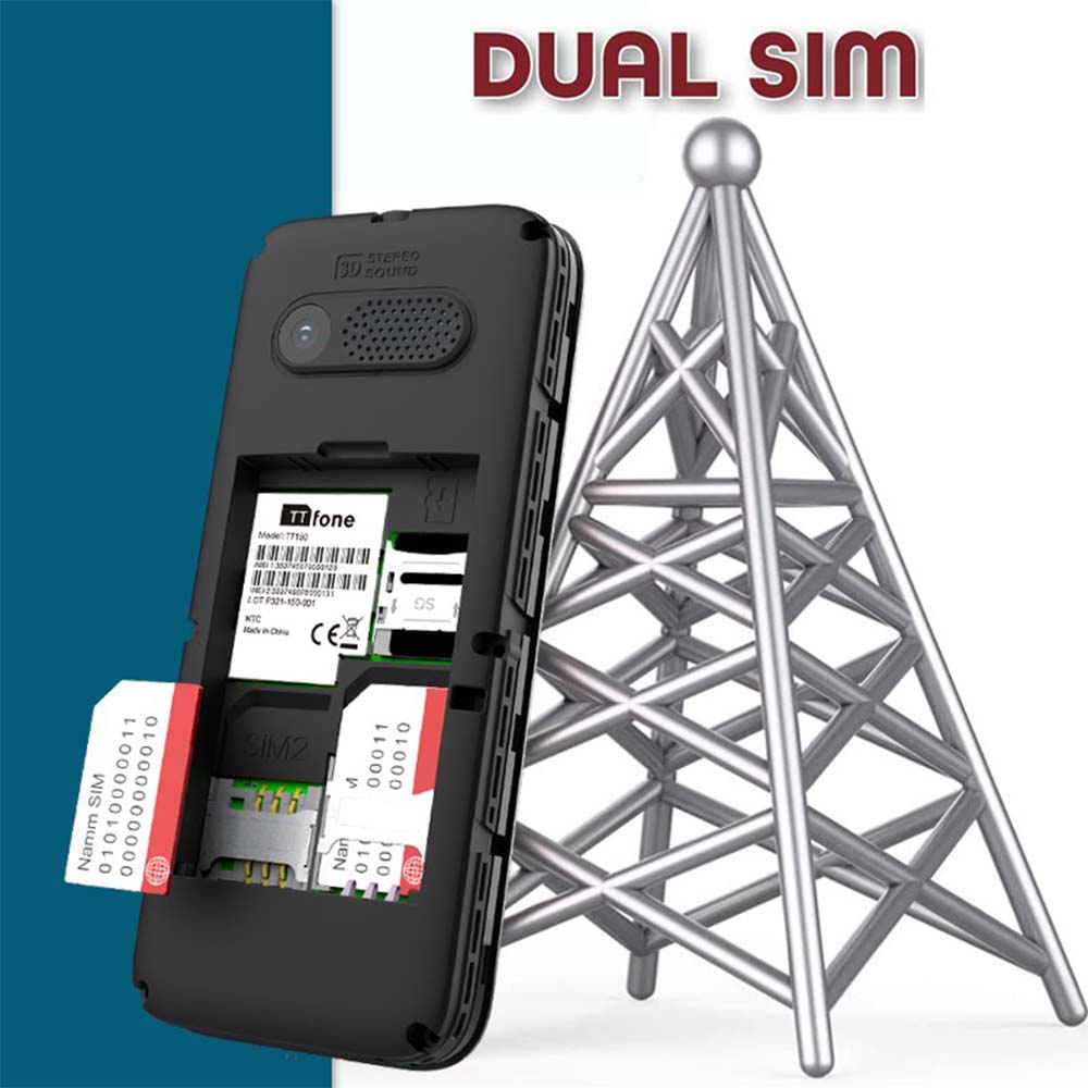 TTfone TT150 Red Dual SIM Mobile with USB Cable, O2 Pay As You Go