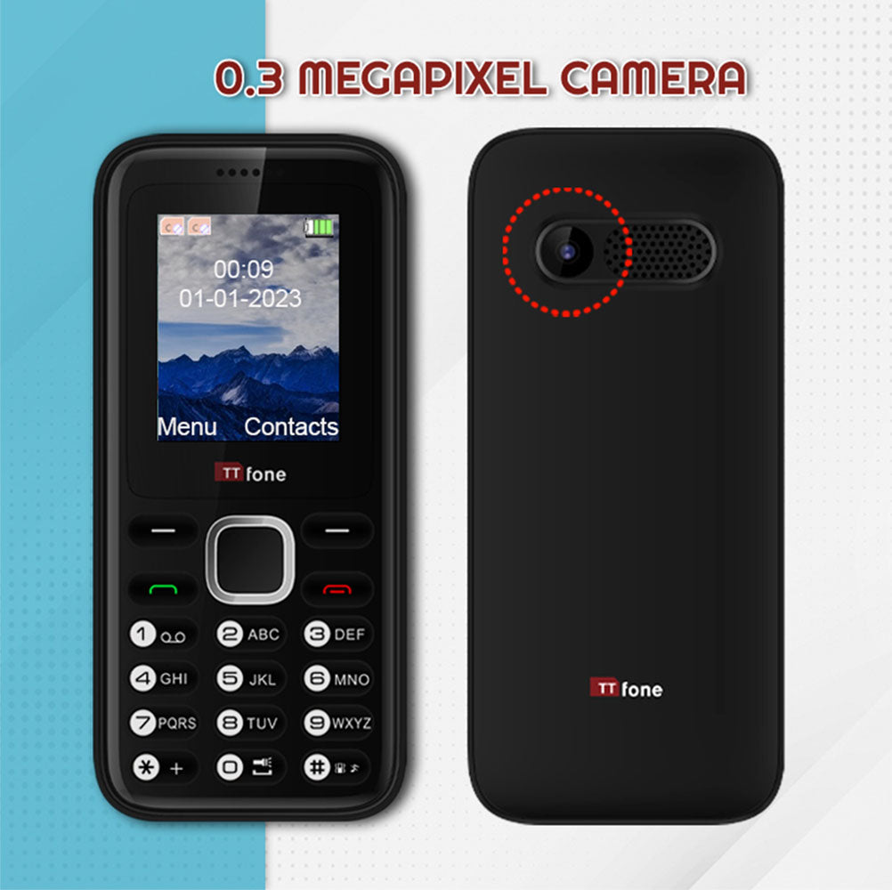 TTfone TT150 Red Dual SIM Mobile with USB Cable, O2 Pay As You Go