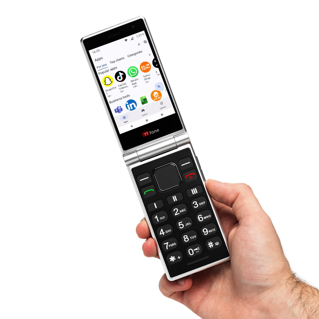 TTfone TT990 Mobile with Large Dual Screen Flip Phone