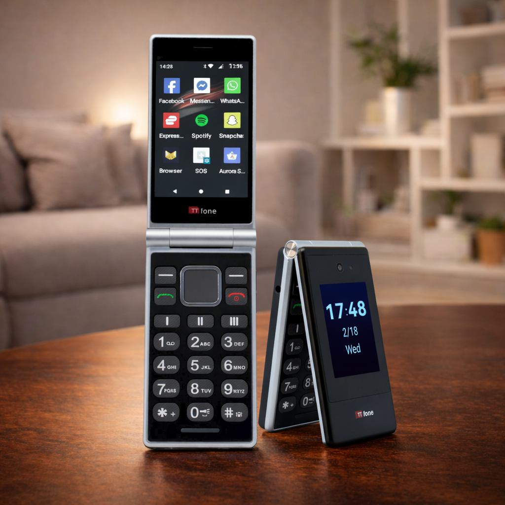 TTfone TT990 Mobile with Large Dual Screen Flip Phone